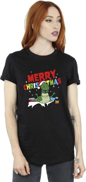 Actual product image Disney Womens/Ladies Toy Story Rex Christmas Burst Cotton Boyfriend T-Shirt (M)
