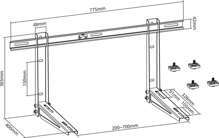 Productafbeelding InLine Beugel voor split airconditioning buitenunit of warmtepomp