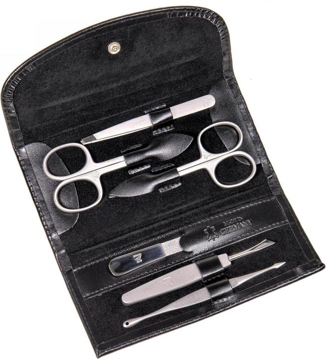 Sacher TT400R.0104 - 6-teilig Maniküretui Manikürenset schwarz Leder