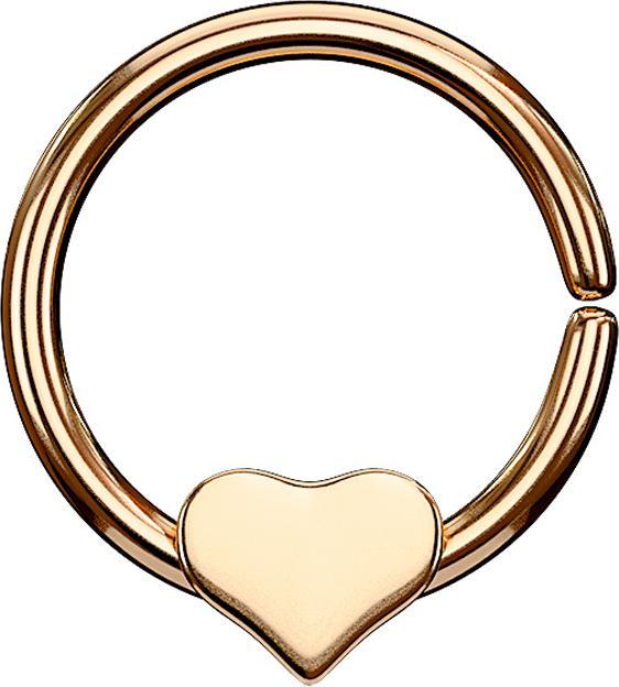 Produktbild Star Piercing Micro Piercing Ring rosegold mit Herz (ohne Messing, Chirurgenstahl 316L)
