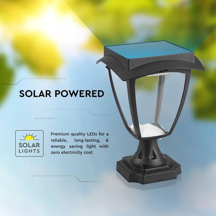 Actual product image V-TAC VT983 2W LED Solar Stand Light Black Body 3000K6000K IP44 (110 lm, IP65)