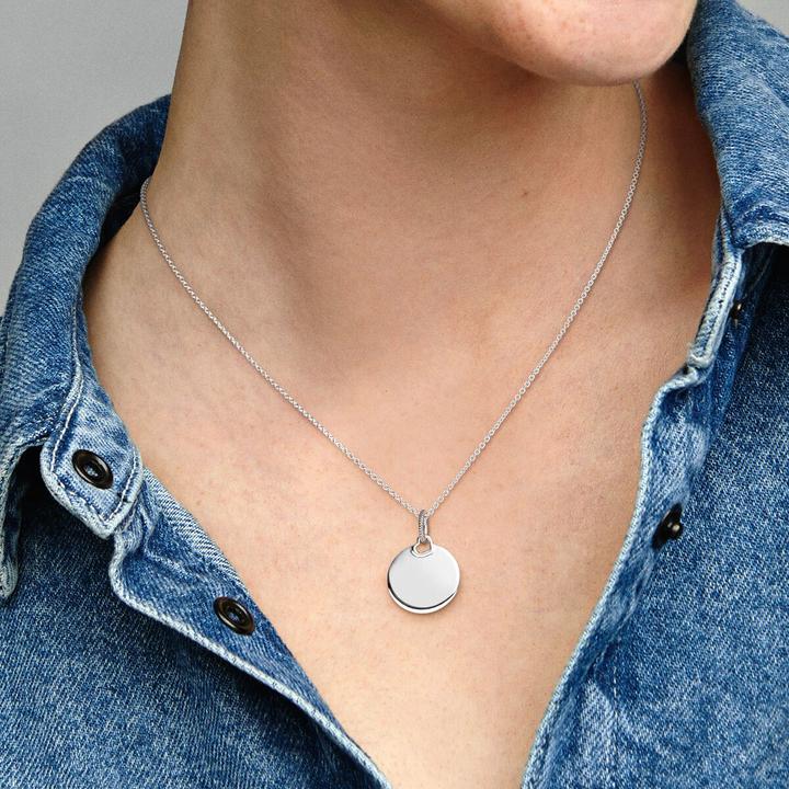 Actual product image Pandora Engravable round pendant (Silver 925)