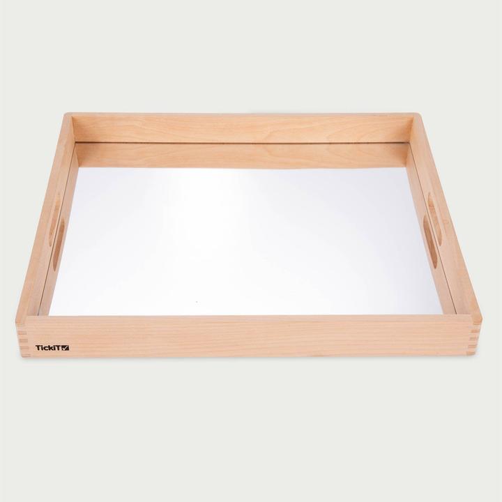 Image du produit TickiT Boîte plateau en bois avec base miroir (Français, Allemand, Anglais, Italien)