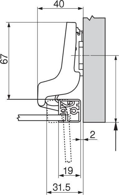 Immagine prodotto Blum Cerniere per telai di alluminio CLIP top 95 °, battuta interna