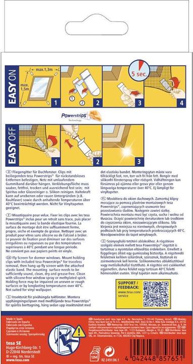 Produktbild tesa Insektenschutz COMFORT für Dachfenster, mit Klettband, selbstklebend, ohne Bohren (120 x 140 cm)