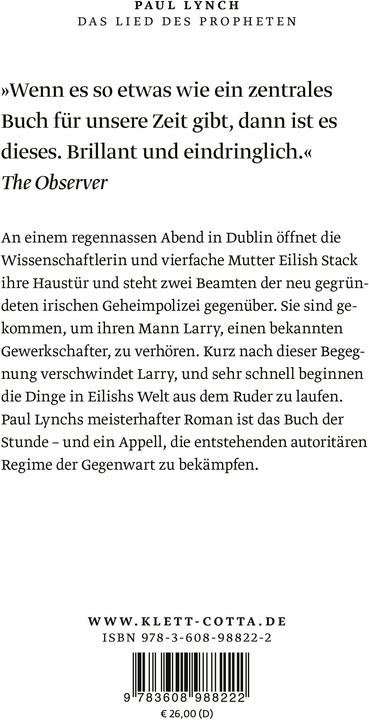 Image du produit Das Lied des Propheten (Allemand, Paul Lynch, 2024)