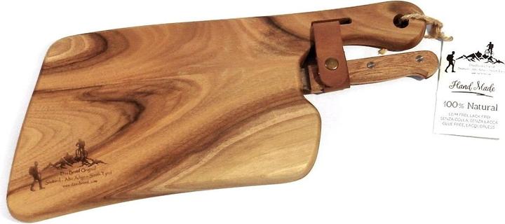 Produktbild Das Brettl Alpen Kit Schneidebrett Kit aus Nussholz mit Messer und Tischset