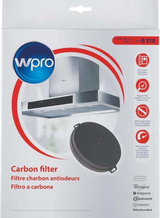 Produktbild Whirlpool CHF210/1, Cooker hood filter, Black, Carbon,, 35 mm, 360 g