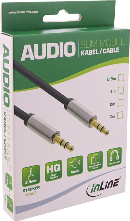 Image du produit InLine Câble audio Slim Jack 3.5mm St/ST stéréo 3m (3 m, RCA)