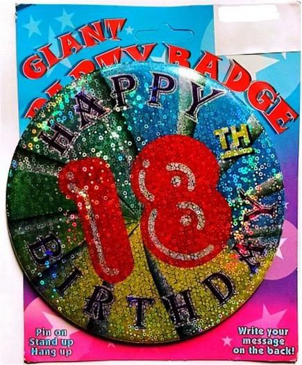 Produktbild Generic Glitzer Pailletten Abzeichen 18. Geburtstag