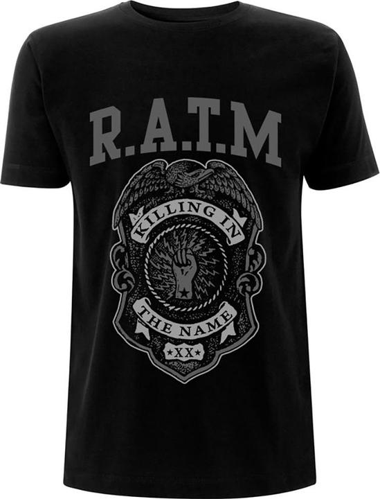Rage Against the Machine Unisex Adult Police Badge Cotton T-Shirt (S)