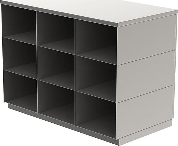 Immagine prodotto kaiserkraft Panca per spogliatoi, acciaio inox, un lato utile, 9 scomparti, lunghezza 820 (82 cm, 60 cm)