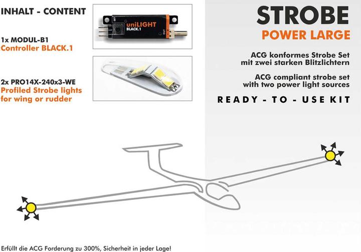 Actual product image Unilight strobe-large lighting set acg compliant