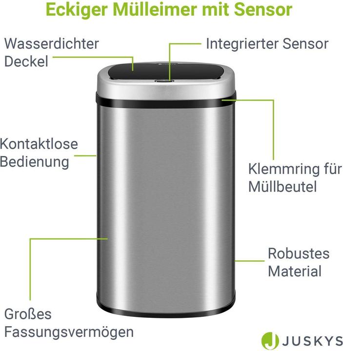 Image du produit Juskys Poubelle automatique avec capteur (60 l)