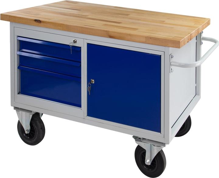 Produktbild ADB Tischwagen/ Werkbank 3 Schubladen + 1Tür (84 cm, 130 cm)