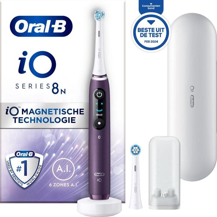 Actual product image Oral-B iO 8N - Violet - Elektrische Tandenborstel - Ontworpen Door Braun (Oscillating toothbrush)