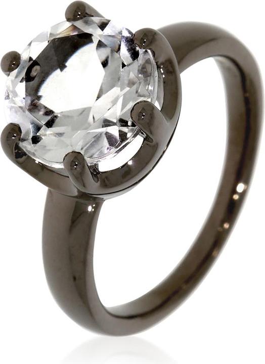 Produktbild Xen Ring mit 10 mm Bergkristall ca. 4,5 ct. Black Rhodium (54, 925 Silber)