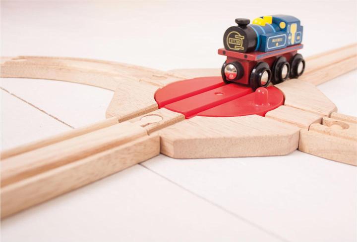 Actual product image Bigjigs Wooden rails 4-direction carousel