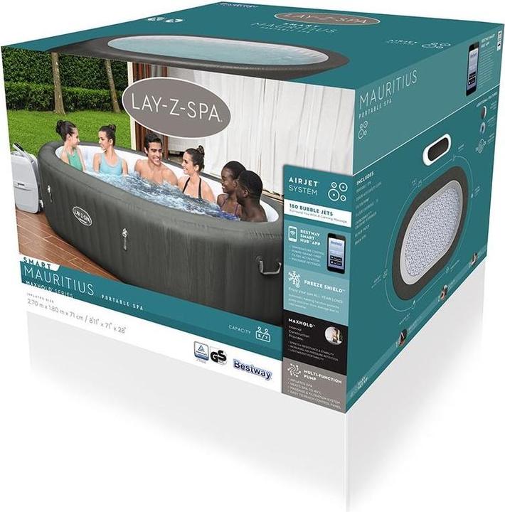 Actual product image Bestway Whirlpool LAY-Z-SPA XXL Mauritius AirJet 270 x 180 x 71 cm (7 pers.)