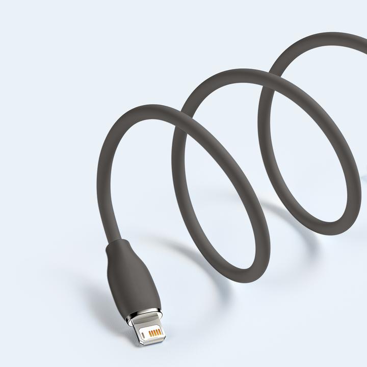 Image du produit Baseus Jelly Liquid Silica Gel Fast Charging Data Cable USB to iP 2.4A 1.2m Black (1.20 m, USB 2.0)