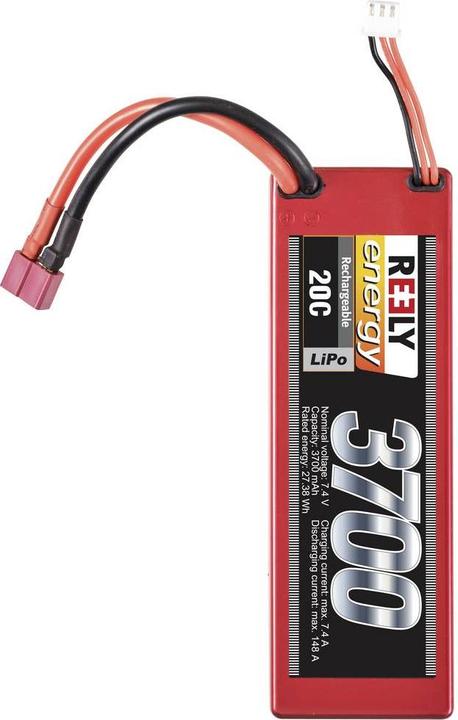 Actual product image Reely Model battery pack (LiPo) 7.4 V 3700 mAh Cell count: 2 20 C Stick Hardcas (7.40 V, 3700 mAh)