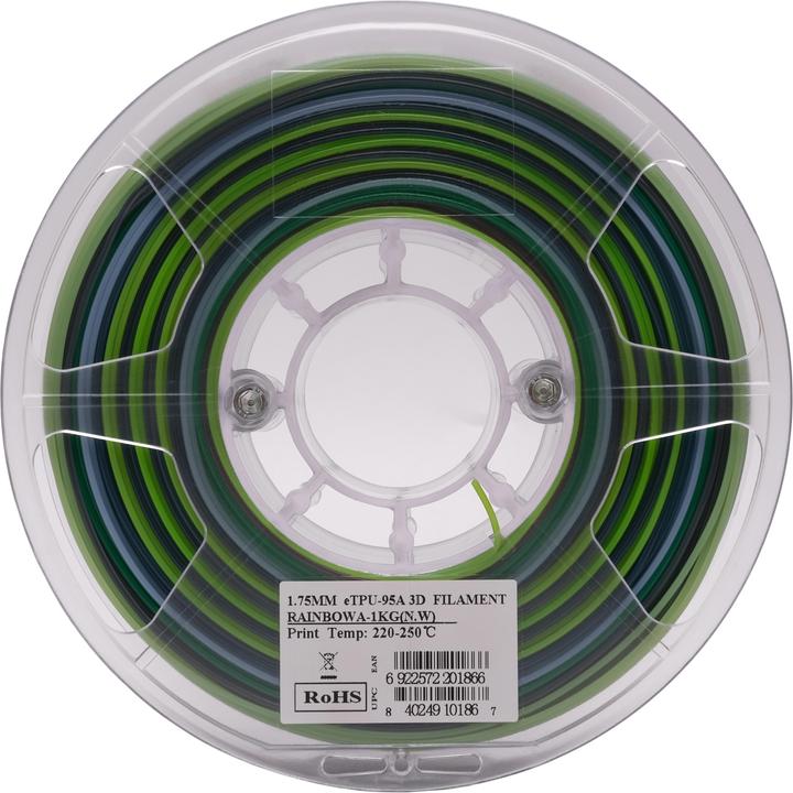 Produktbild eSUN TPU-95A Rainbow elastisches Filament 1.75mm 1Kg (1.75 mm, 1000 g, Mehrfarbig)