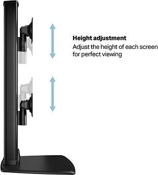 Image du produit Multibrackets Support d'écran Dual 32-50", noir, vertical (Tables, 50")