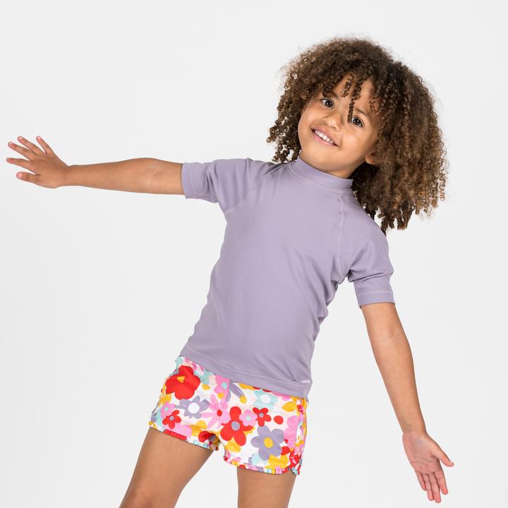 Nabaiji Schwimmshorts Baby/Kinder - Print Blumen rot