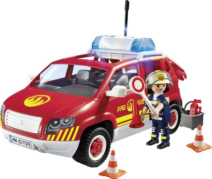 Productafbeelding Playmobil 71375 Brandweerauto met licht en geluid (71375, Playmobil Stad Actie)