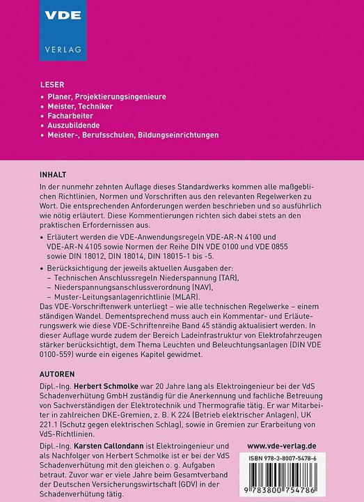 Actual product image Elektroinstallation in Wohngebäuden (German, Herbert Schmolke, Karsten Callondann, 2021)
