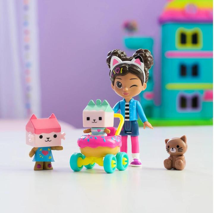 Actual product image Gabby's Dollhouse Gabby’s Dollhouse, Kitty Care Figure Set with Gabby, Baby Box, Baby Benny Box, Surprise Toys & Dollh