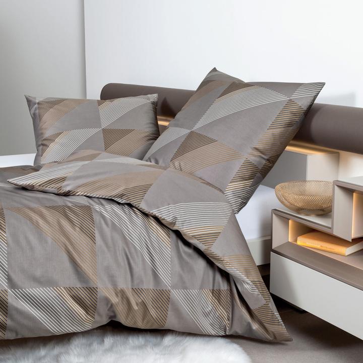 Immagine prodotto Janine Lenzuola di raso Mako J.D. 87065 taupe (Copripiumino, 135x200 cm, 80x80 cm)