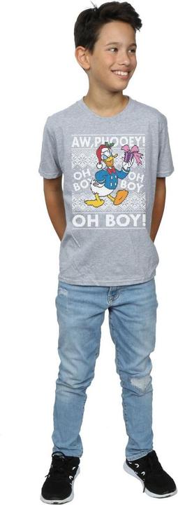 Actual product image Disney Boys Donald Duck Christmas Fair Isle T-Shirt (128)