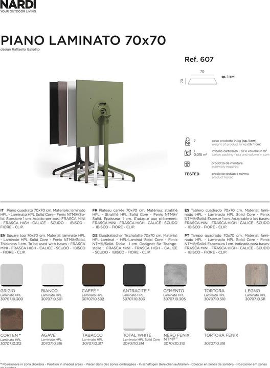 Actual product image Nardi P. LAMINATO 70X70 (70 x 70 cm)