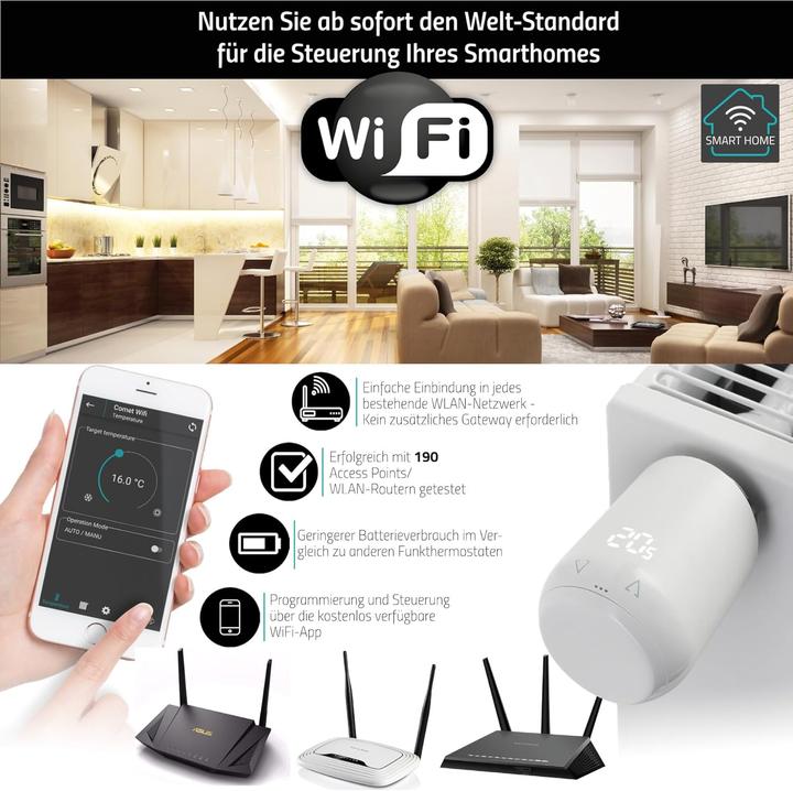 Immagine prodotto Eurotronic 8er Set Comet WiFi Heizkörperthermostat