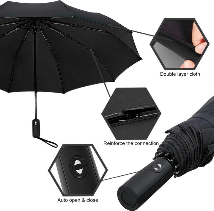 Image du produit JTI Parapluie compact - 105 cm - Noir