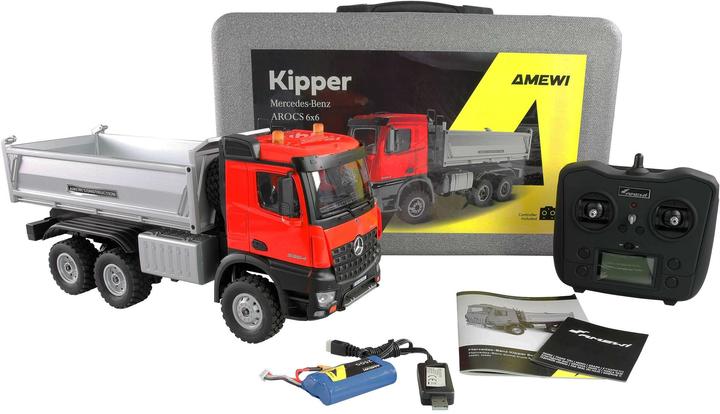 Actual product image Amewi Mercedes-Benz Arocs Kipper 6x6 1:14 RTR rot (RTR Ready-to-Run)