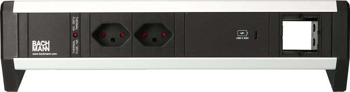 Actual product image Bachmann Desktop power strip DESK 1, 2x T13, 1x USB C, 1x Custom (2 x, Type 13, USB-A, USB-C)