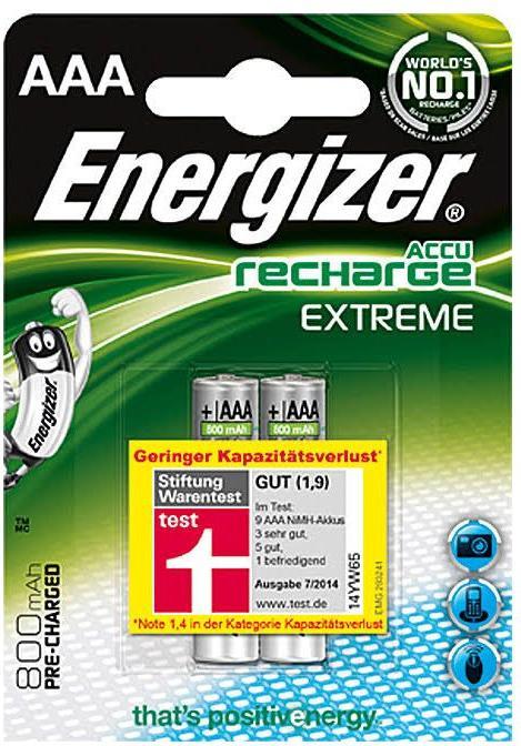 Actual product image Energizer Recharge Extreme (2 pcs., AAA, 800 mAh)
