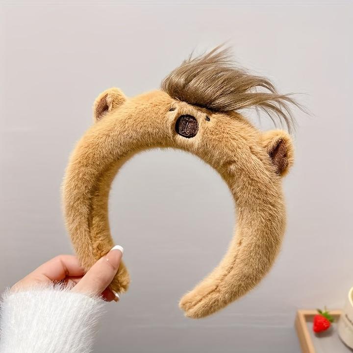 Image du produit Activity Board Plüsch-Haarband Capybara High Crown Stirnband Niedliche Cartoon Kopfbedeckung Herbst und Winter