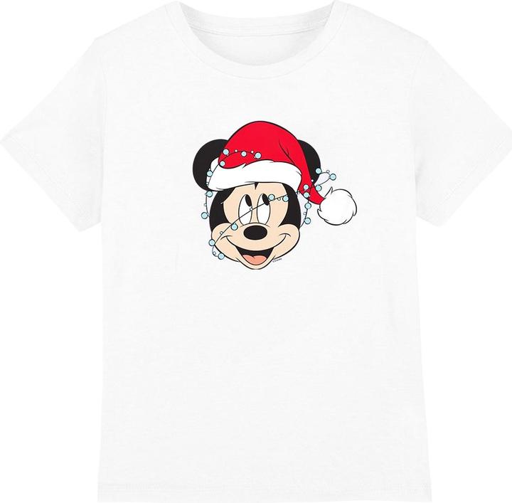 Actual product image Disney Childrens/Kids Mickey Mouse Christmas Lights Wrap T-Shirt (128)
