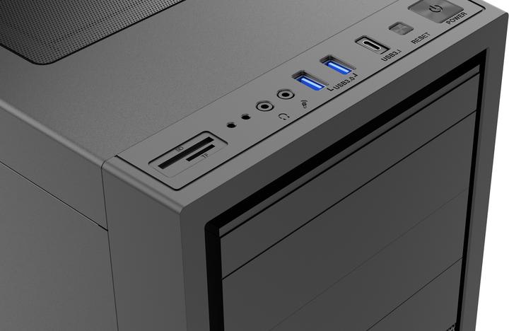 Actual product image Gembird Fornax K500 ATX Computer Case Midi Tower Black (ITX, E-ATX, ATX, mATX)