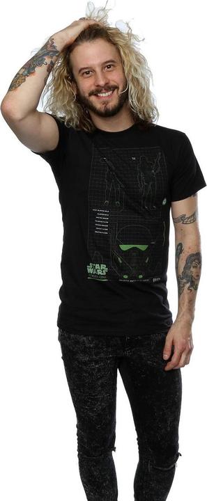 Actual product image Star Wars Mens Rogue One Death Trooper Schematic T-Shirt (XL)