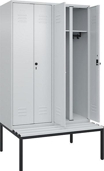 Immagine prodotto C+P Armadietto nero e bianco Classic PLUS con sedile in panchina (120 cm, 212 cm)