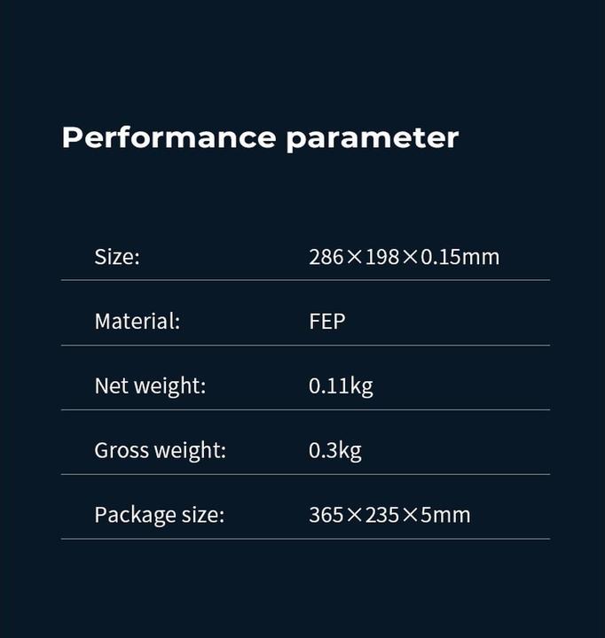Actual product image Creality Spare part foils FEP for resin printer, 5 pieces (Replacement parts)