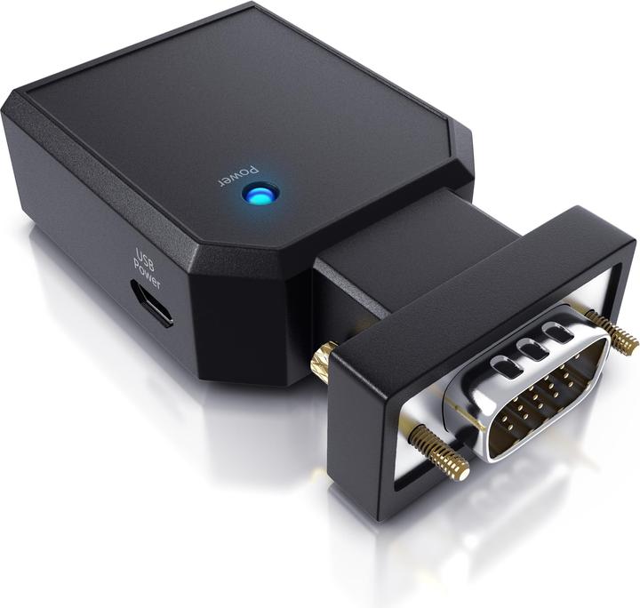 Image du produit CSL Adaptateur VGA vers HDMI avec Audio + VGA + USB, Convertisseur VGA vers HDMI pour PC, Ordinateur (HDMI, 7.60 cm)