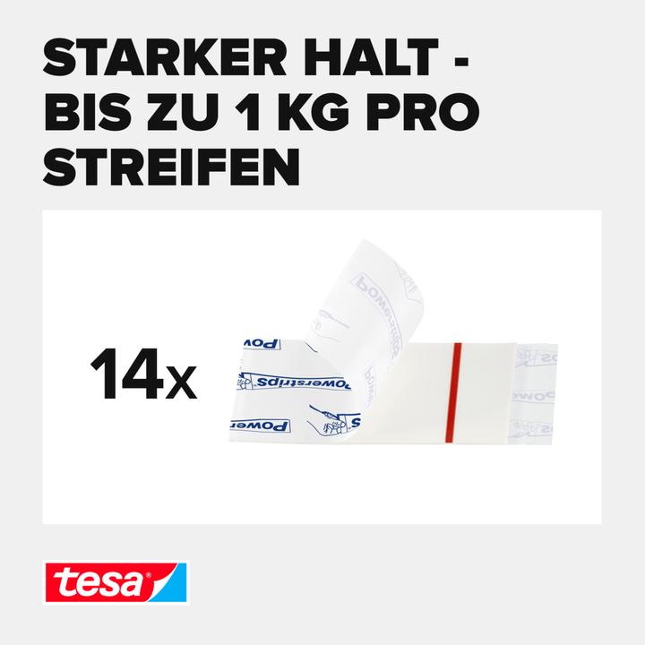 Valori nutrizionali e ingredienti tesa Powerstrips SMALL, 1kg di forza di tenuta, 14x strisce biadesive