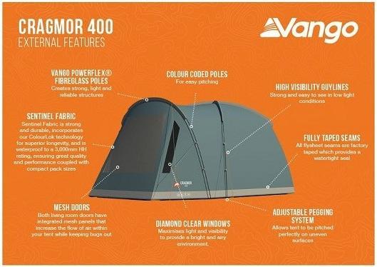 Actual product image Vango Cragmor 400 (Tunnel tent, 7.70 kg, 4 persons)