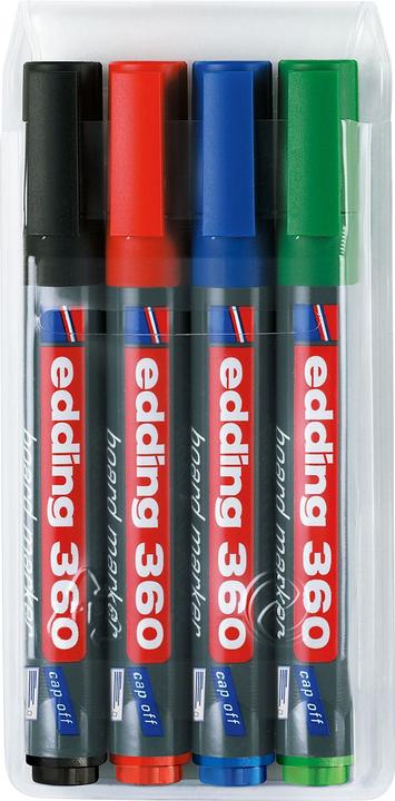 Edding Marcatori per lavagne bianche 360 (Multicolore, 3 mm, 4 x)