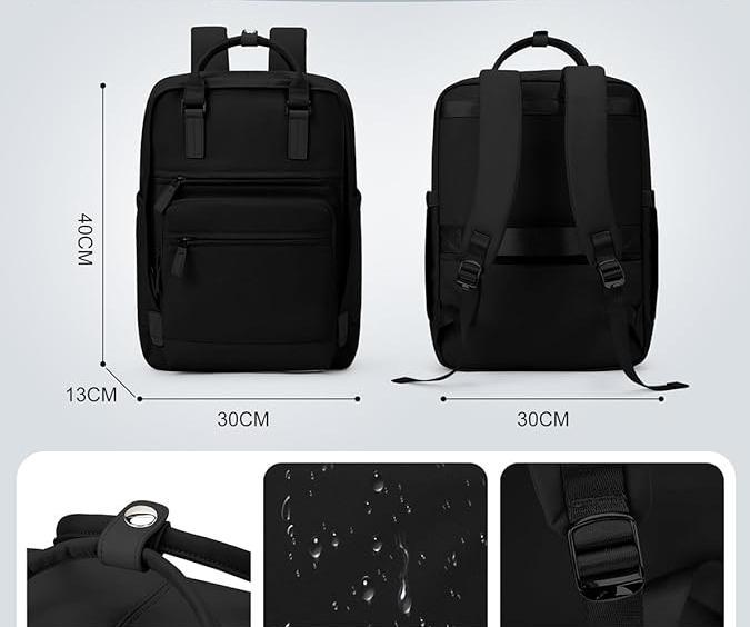 Image du produit Only-Bags.Store Sac à dos pour ordinateur portable de couleur unie, sac d'école simple de style preppy, sport de